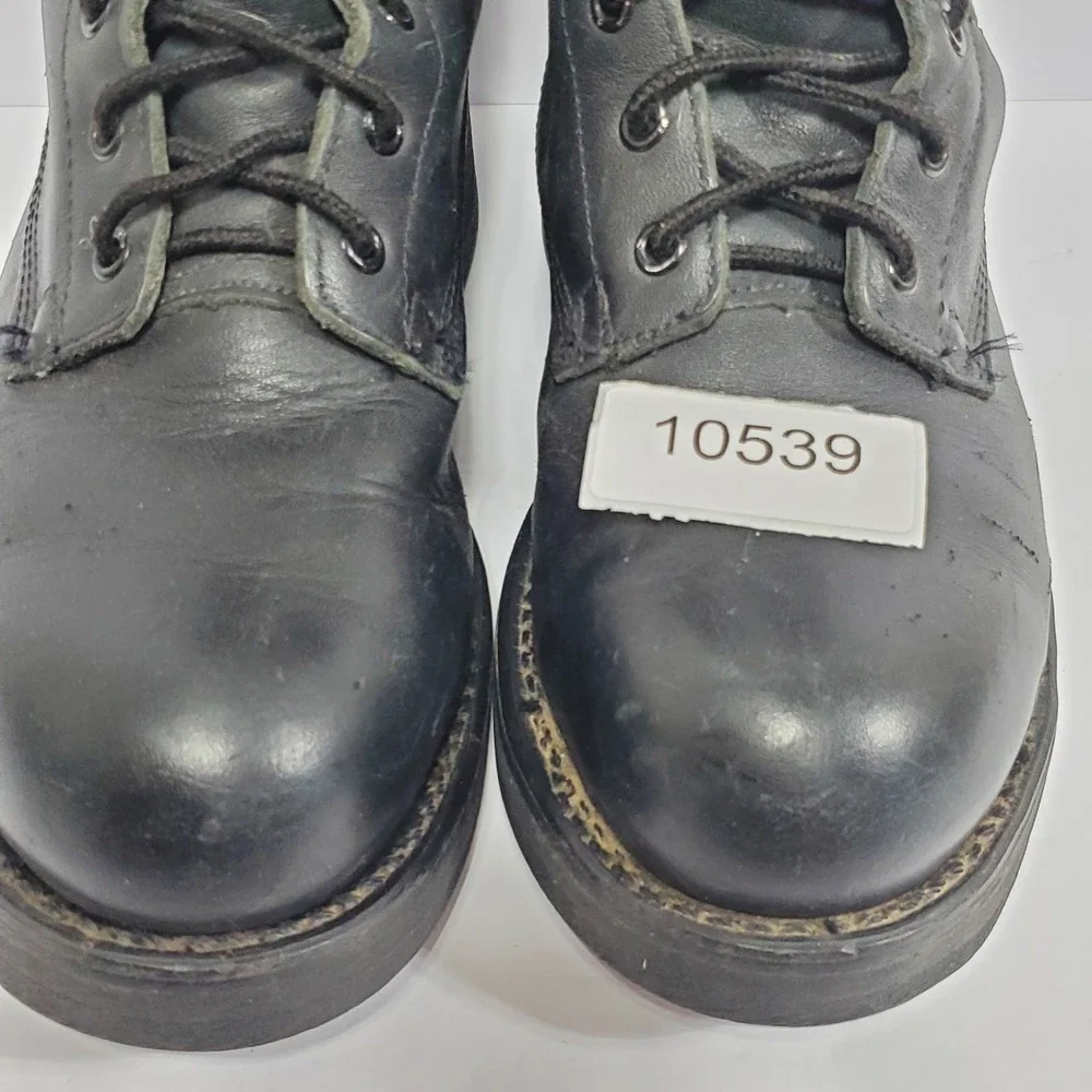 Addison Shoe Co. Military Combat Mens US 5R Black Leather Steel‎ Toe Ankle Boots